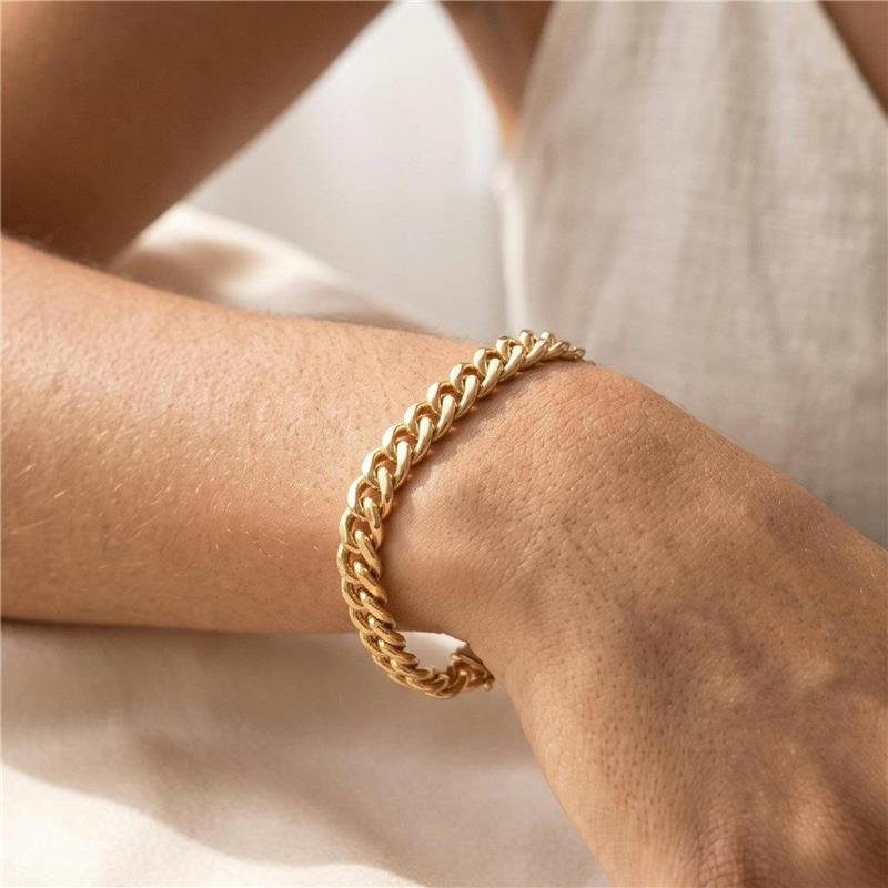 PULSEIRA DE ELOS FOLHEADO A OURO 18K