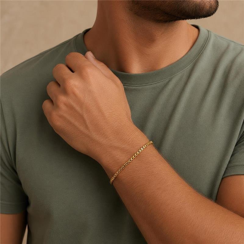 PULSEIRA VENEZIANA GROSSA FOLHEADO A OURO 18K