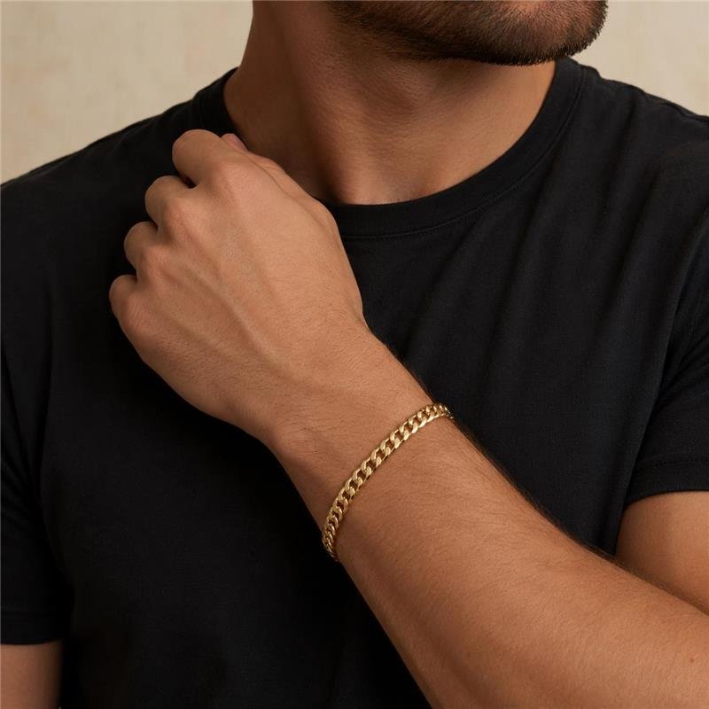 PULSEIRA DE ELOS FOLHEADO A OURO 18K
