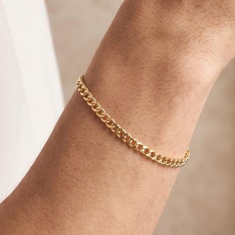 PULSEIRA MASCULINA FOLHEADO A OURO 18K