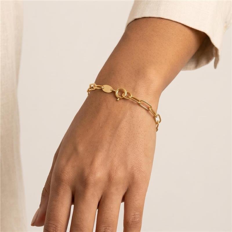PULSEIRA ELOS CARTIER ARREDONDADO FOLHEADO A OURO 18K