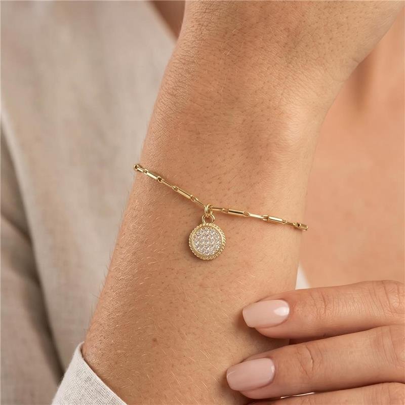 PULSEIRA CRAVEJADA FOLHEADA A OURO 18K 