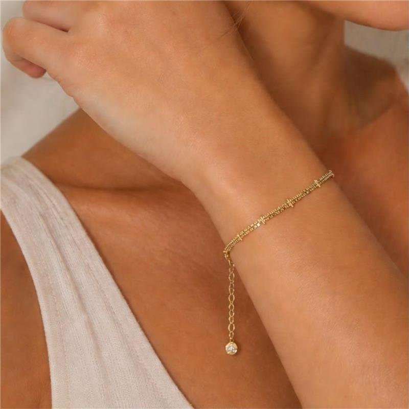 PULSEIRA DUPLA FOLHEADA A OURO 18K 