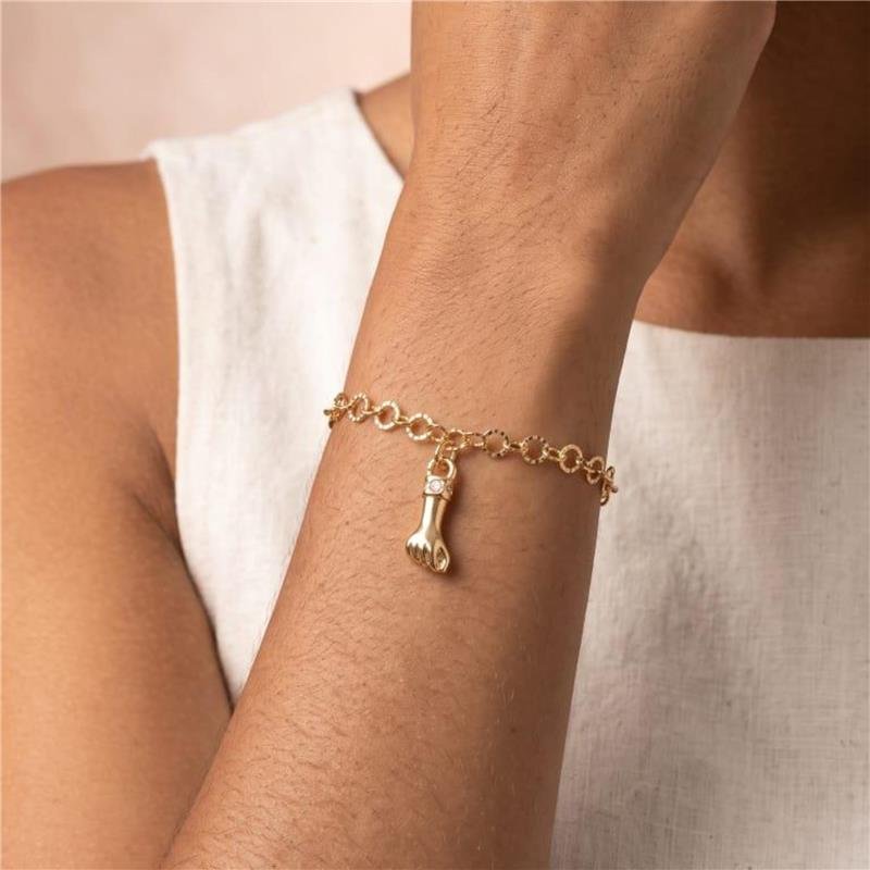 PULSEIRA PUNHO FOLHEADA A OURO 18K 