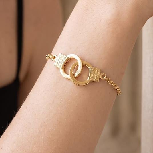 PULSEIRA ALGEMAS FOLHEADA A OURO 18K 
