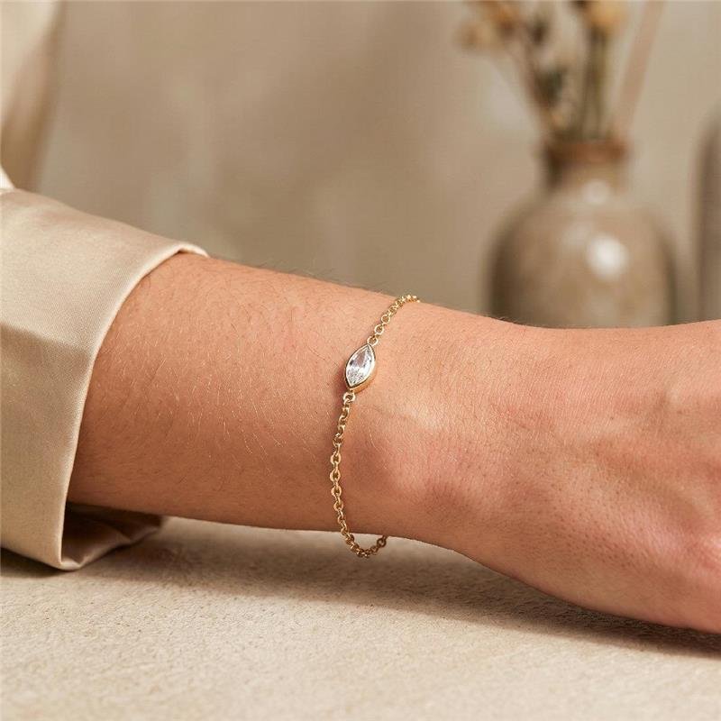 PULSEIRA ZIRCÔNIA FOLHEADA A OURO 18K 
