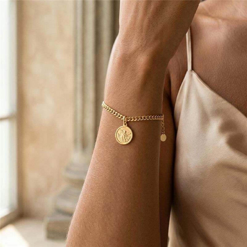 PULSEIRA ELOS ARCANJO FOLHEADO A OURO 18K 