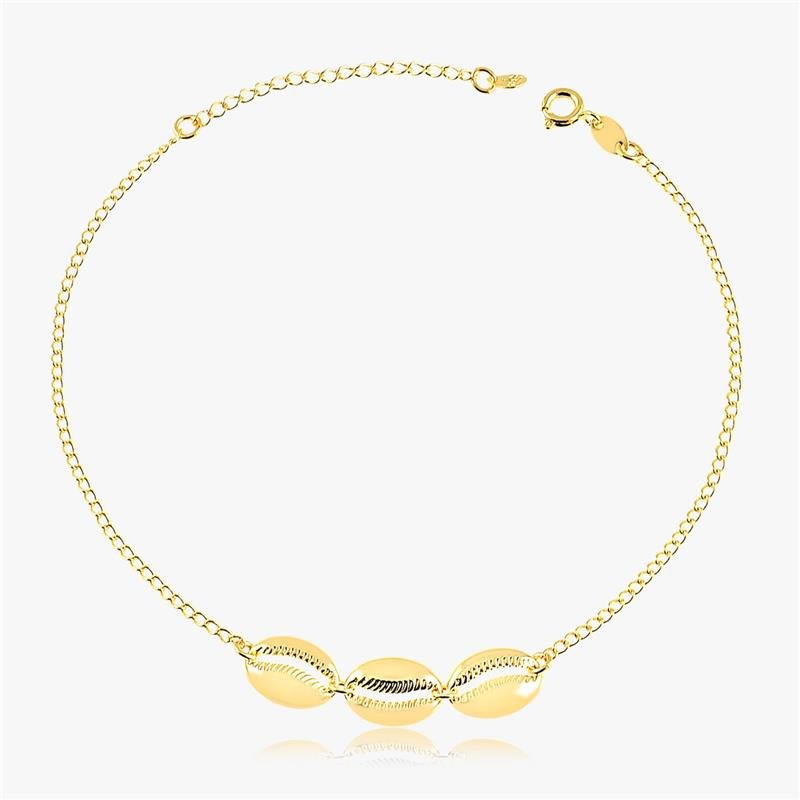 TORNOZELEIRA COM BÚZIOS FOLHEADA A OURO 18K