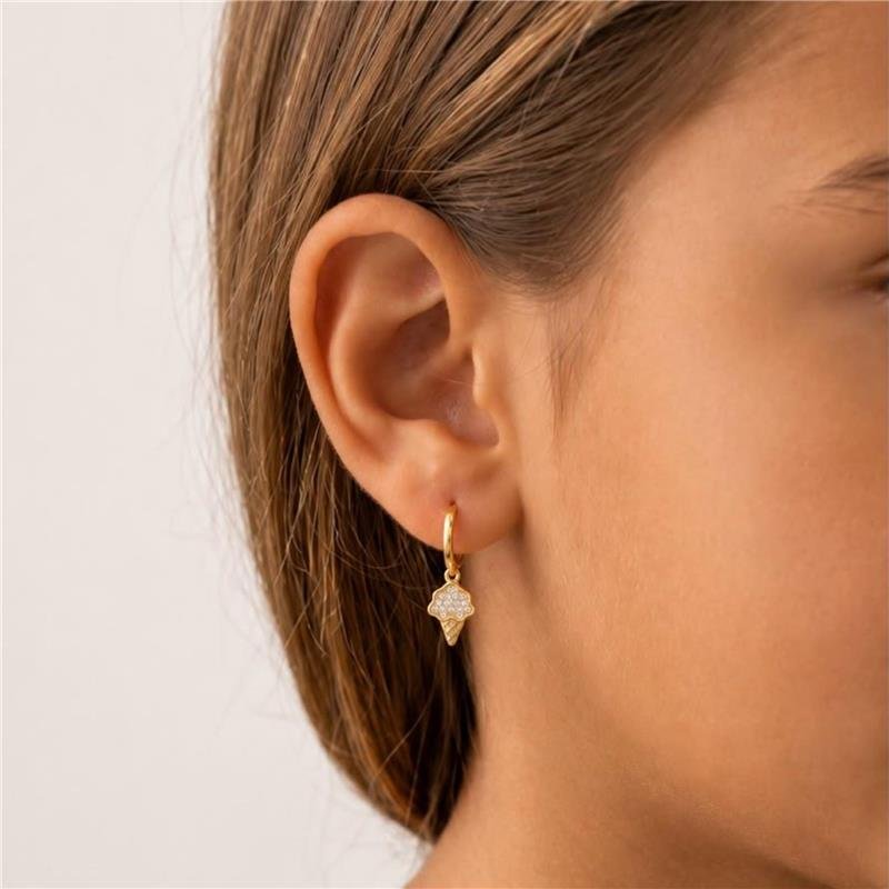 BRINCO INFANTIL SORVETE FOLHEADO A OURO 18K
