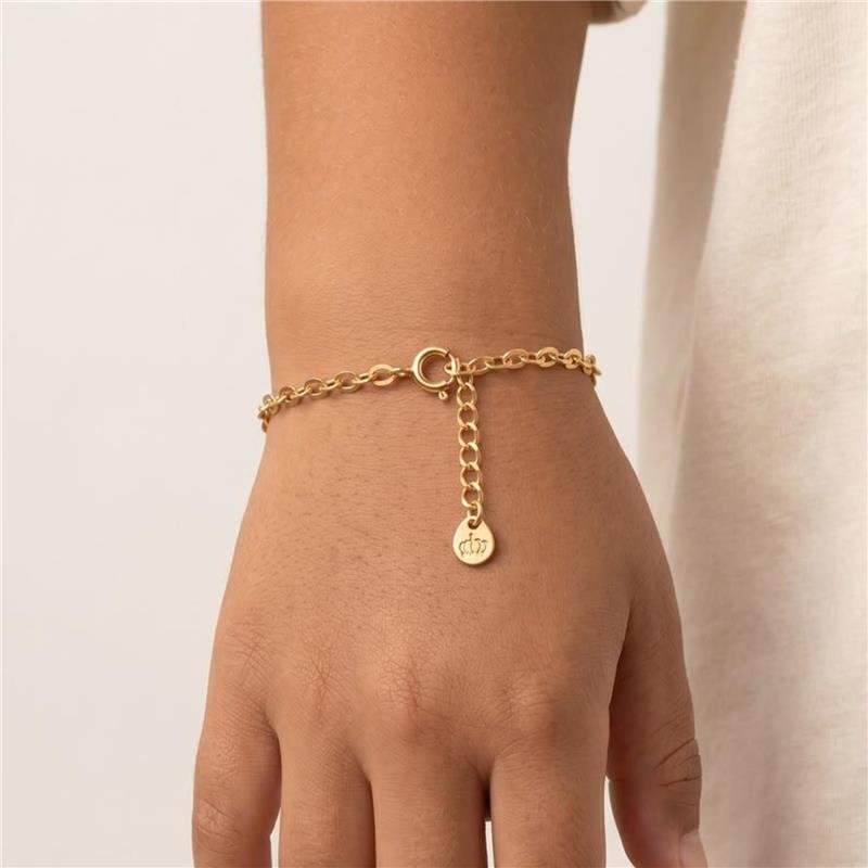 PULSEIRA INFANTIL ELOS FOLHEADA A OURO 18K 