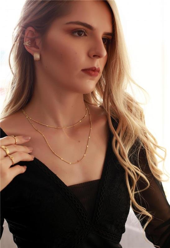 CORRENTE 60 CM CHAPINHA DE CORAÇÃO LISO FOLHEADA A OURO 18K