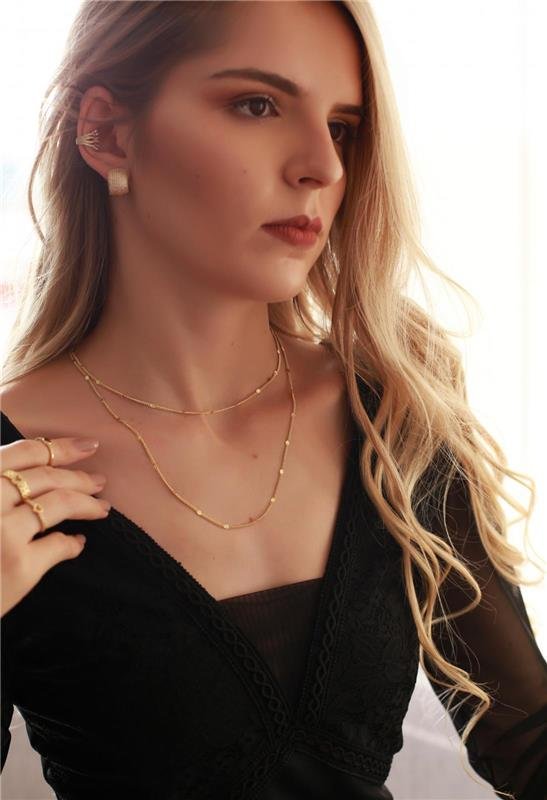 COLAR 40 CM CHAPINHA DE CORAÇÃO LISO FOLHEADA A OURO 18K