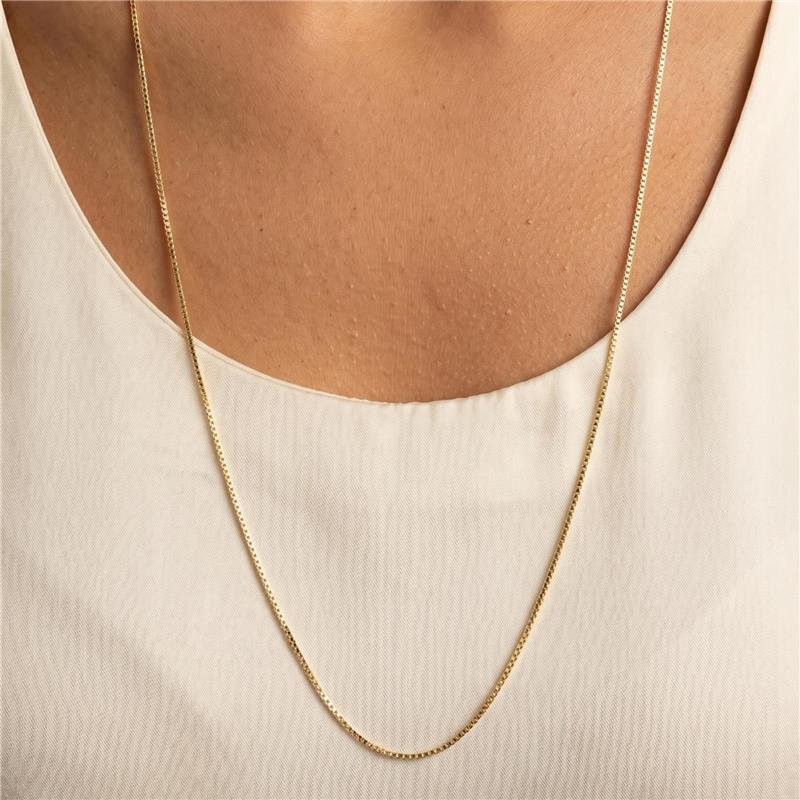 CORRENTE VENEZIANA 60 CM FOLHEADA A OURO 18K