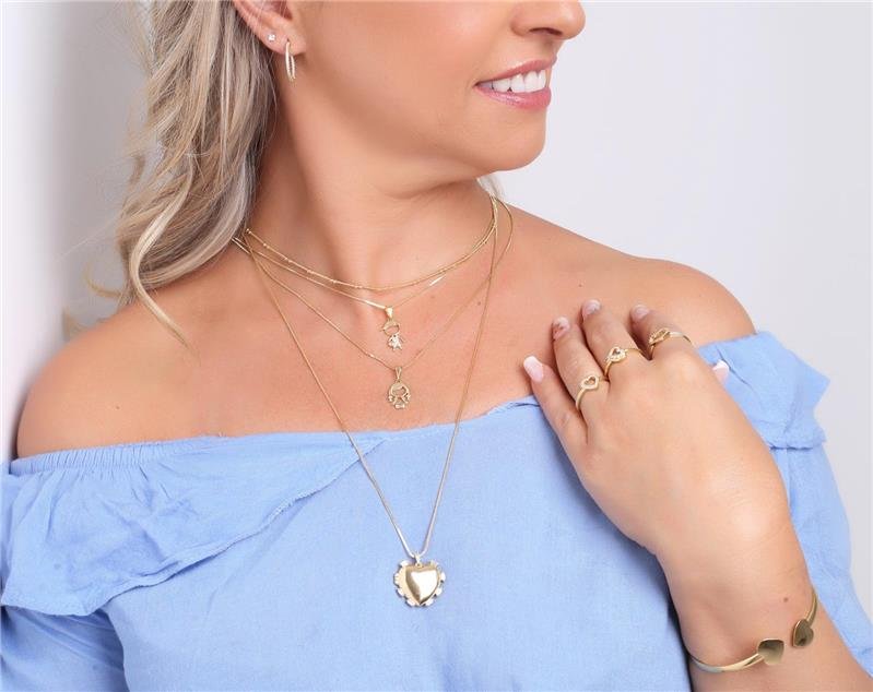 CORRENTE DE BOLINHAS FOLHEADO A OURO 18K