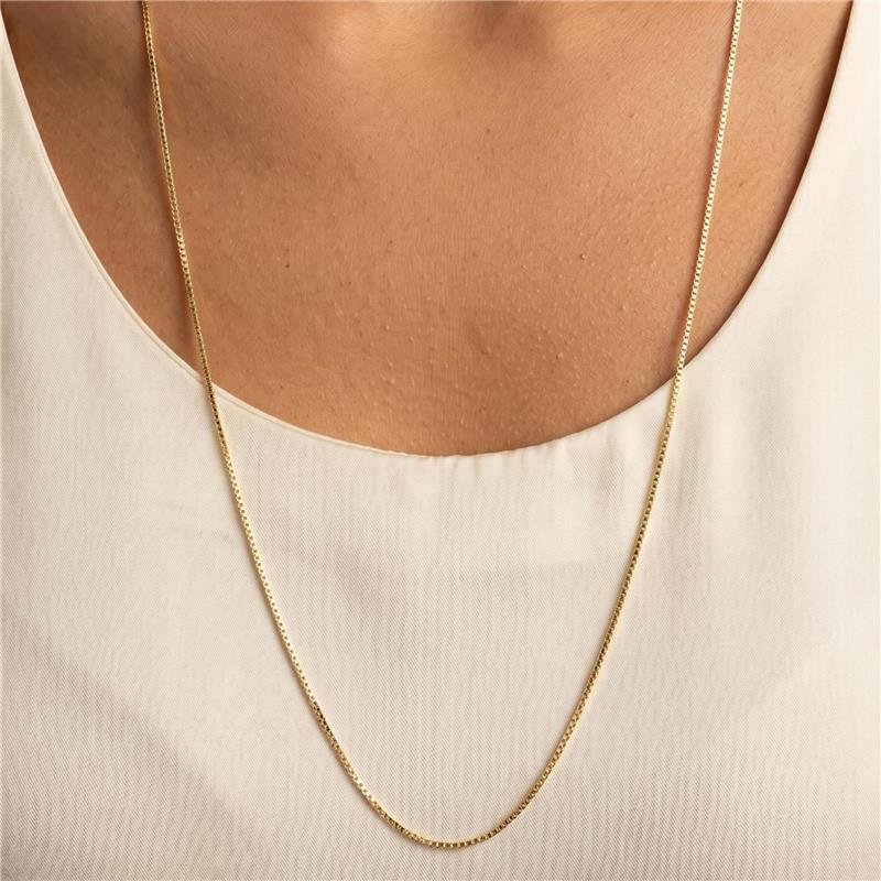 COLAR VENEZIANA 65CM FOLHEADA A OURO 18K