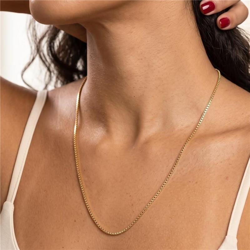 CORRENTE VENEZIANA 55CM FOLHEADO A OURO 18K