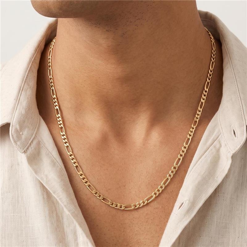 CORRENTE MASCULINA ELOS 70CM FOLHEADA A OURO 18K 