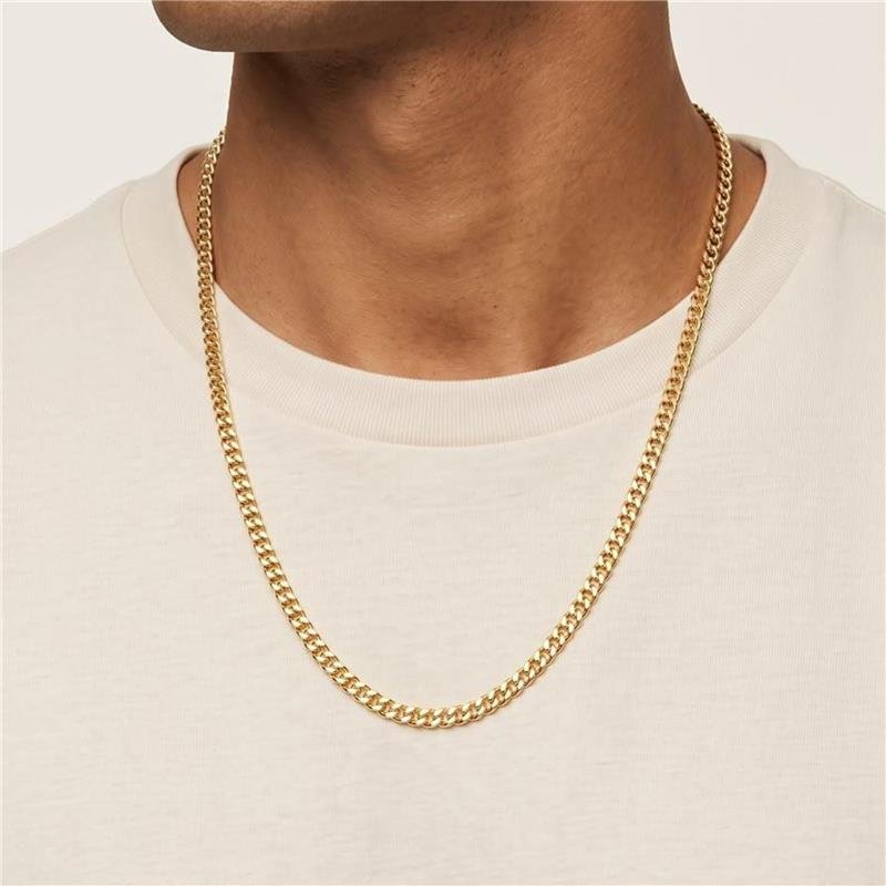 CORRENTE MASCULINA ELOS 60CM FOLHEADO A OURO 18K 