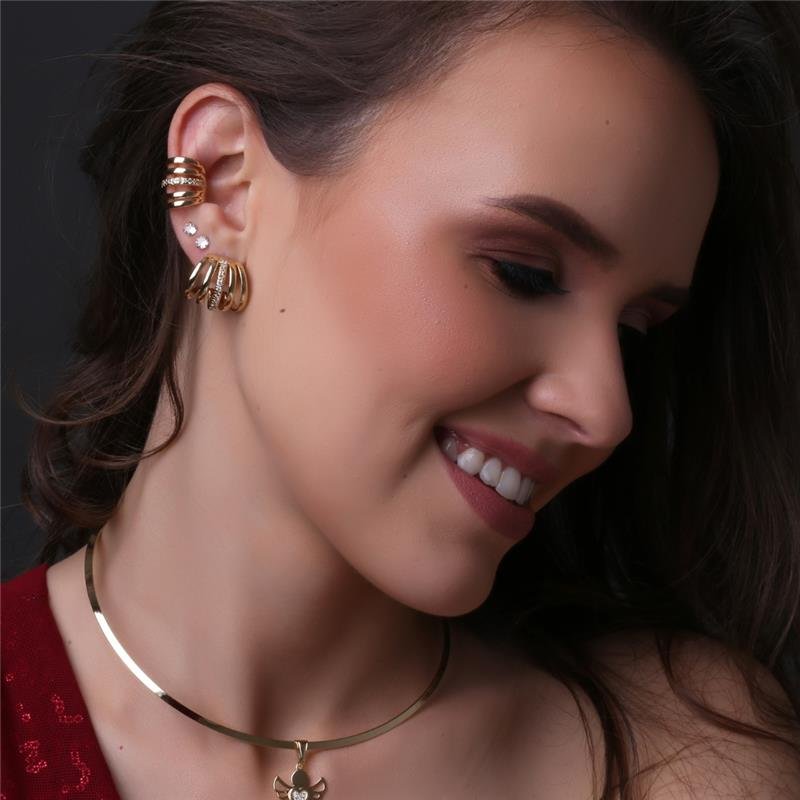 PIERCING FOLHEADO A OURO 18K