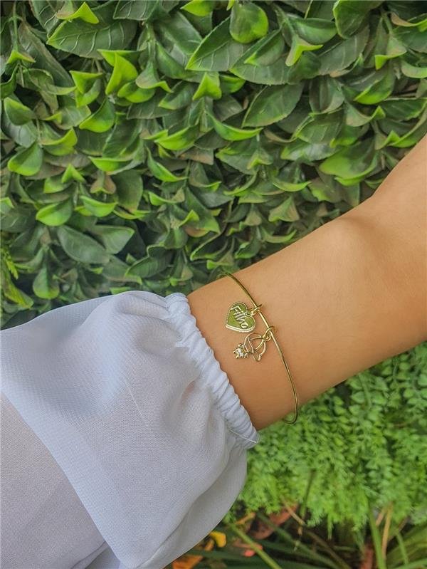 BRACELETE AMOR DE FILHO FOLHEADO A OURO 18K