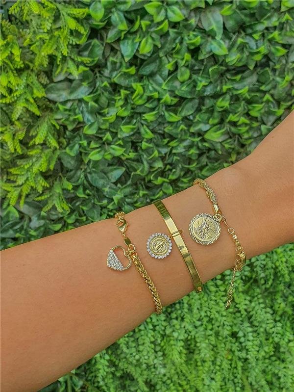 BRACELETE SÃO BENTO FOLHEADO A OURO 18K