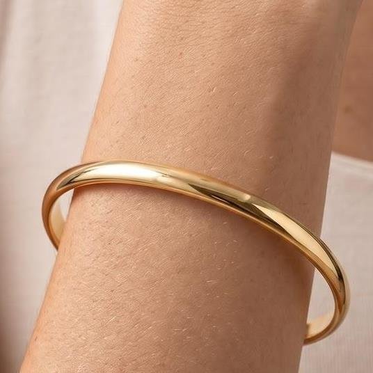 BRACELETE LISO FINO FOLHEADO A OURO 18K