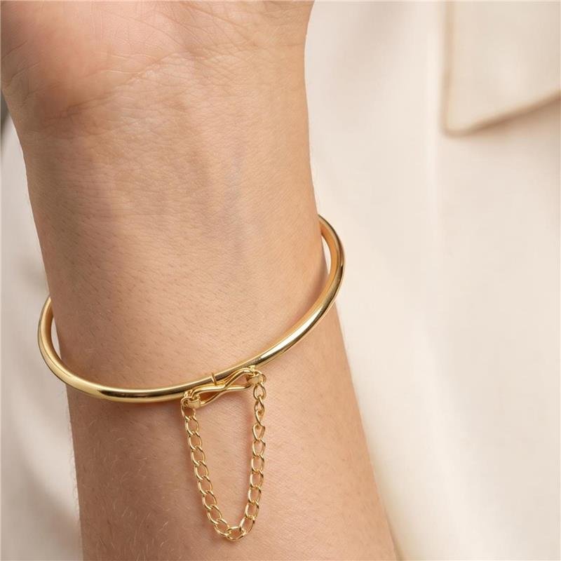 BRACELETE CISELADO COM GRAVAÇÃO FOLHAGEM FOLHEADO A OURO 18K