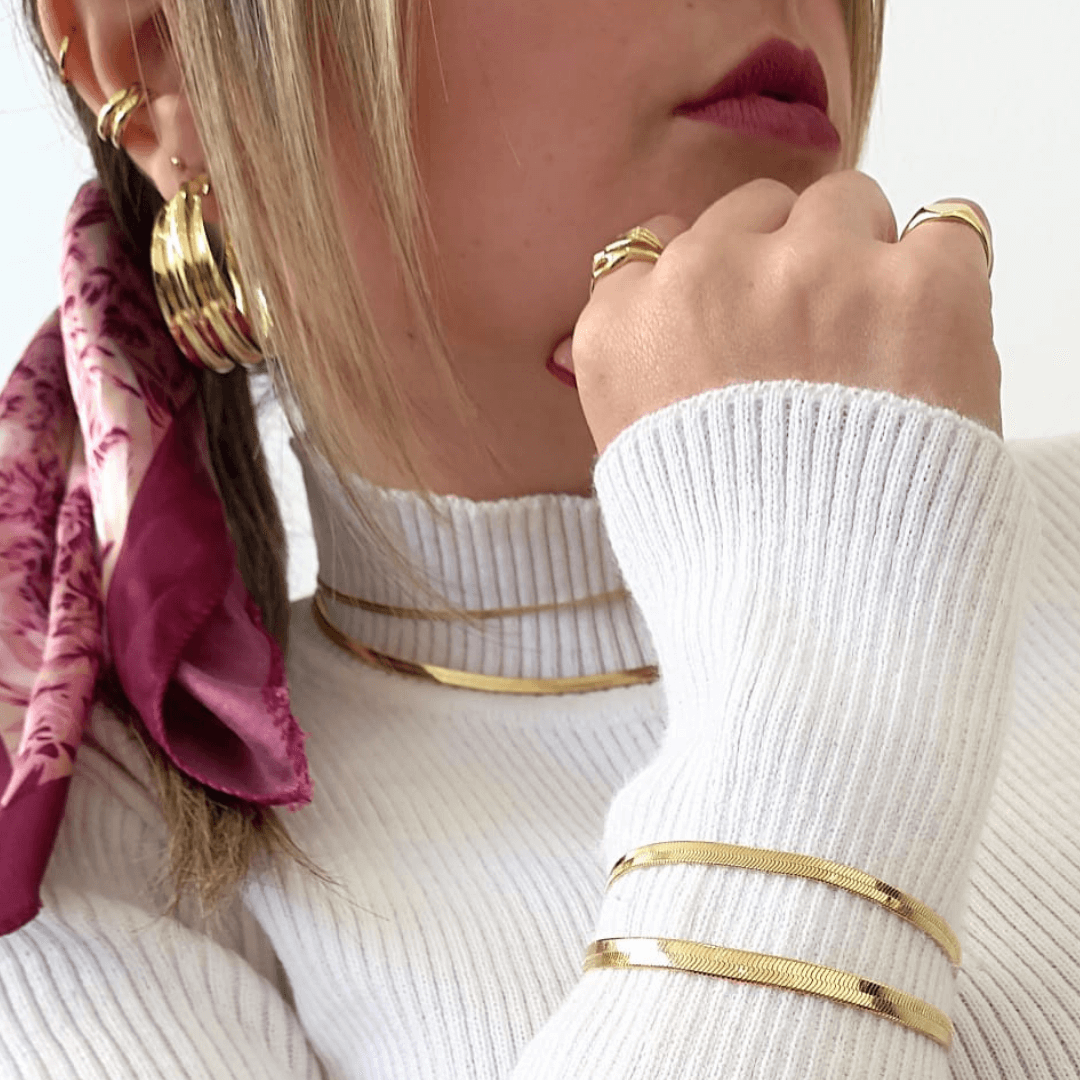 PULSEIRA FITA FOLHEADA A OURO 18K